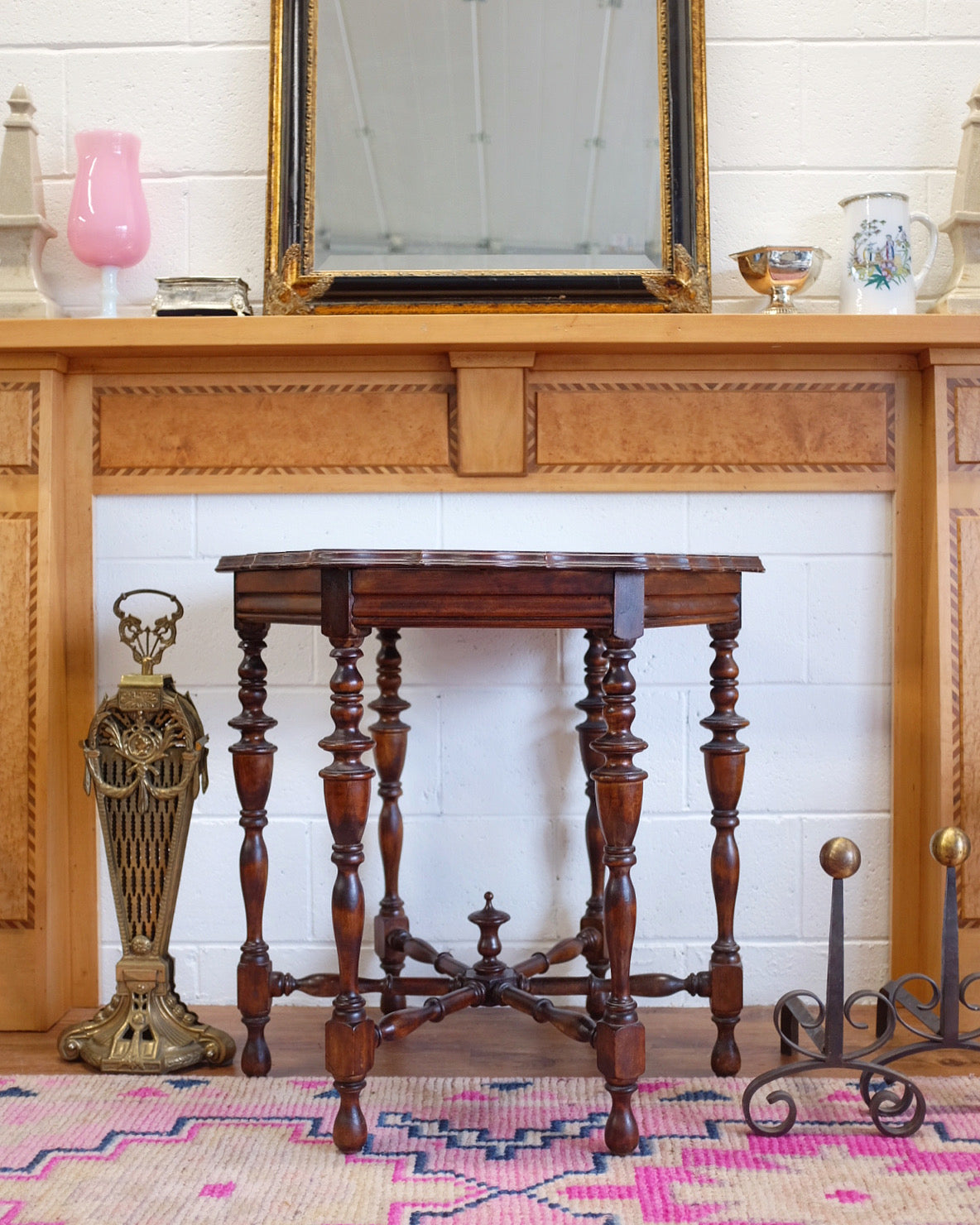Antique Hexagonal Accent Table