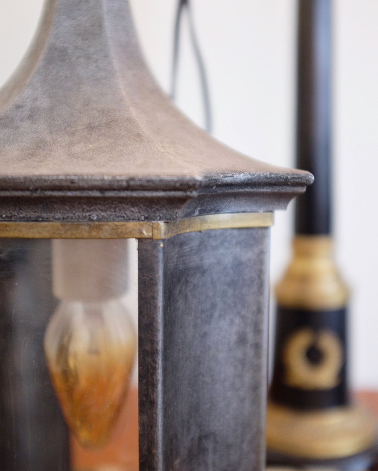 Small Metal and Brass Light Fixture