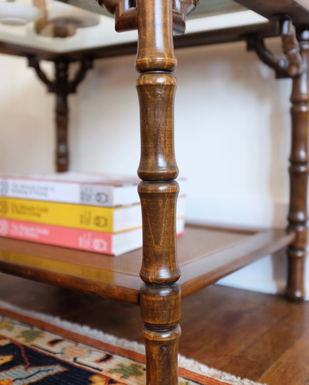 Faux Bamboo Table with Fretwork