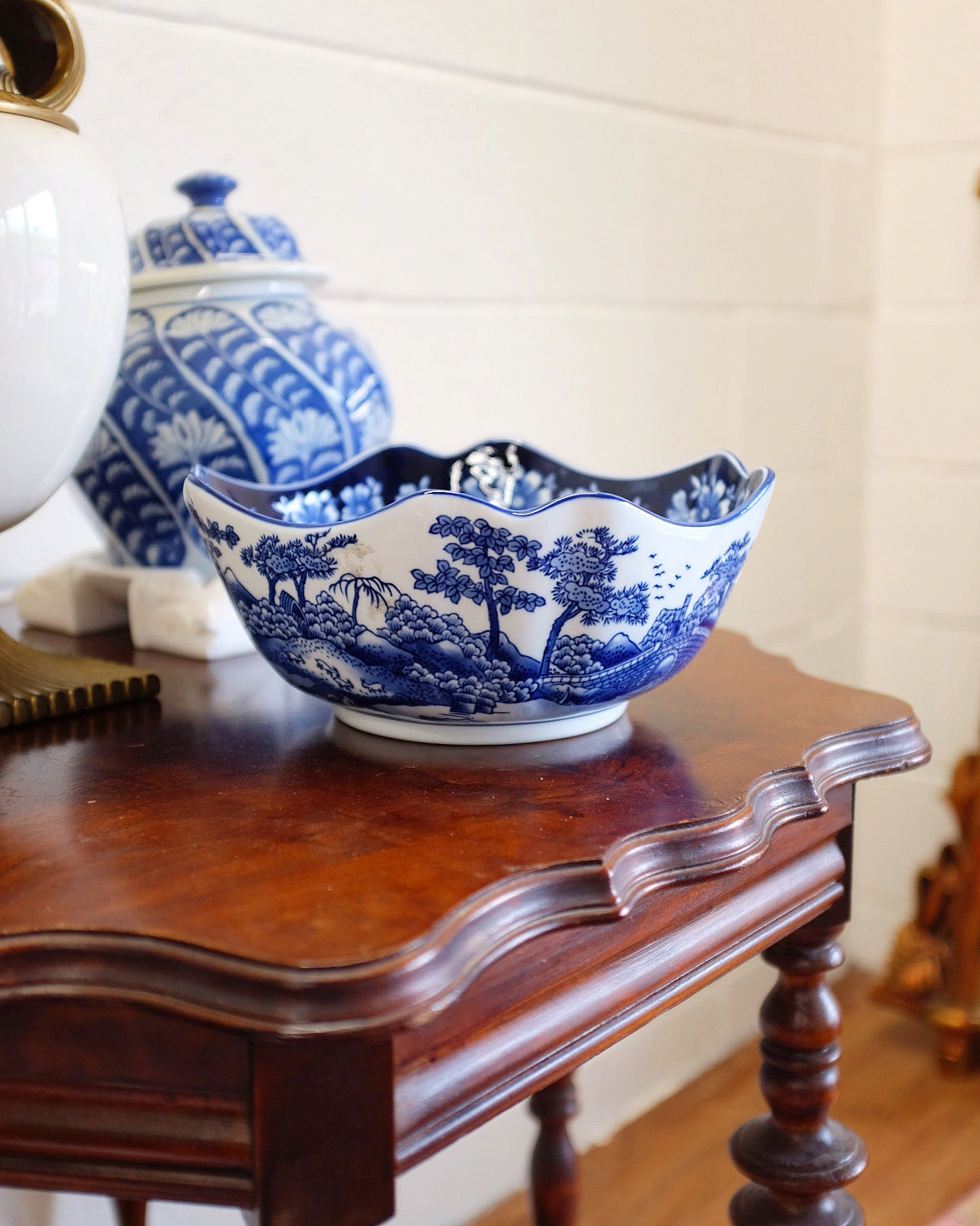 Large Blue and White Bowl