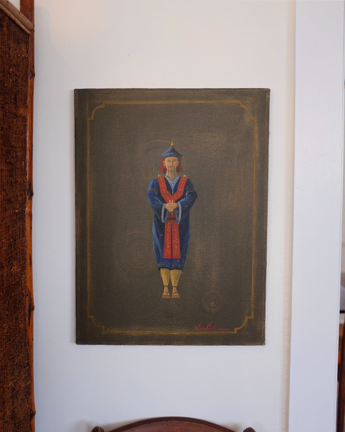 Set of 4 Vitorio Splendore Original Signed Asian Warrior Paintings