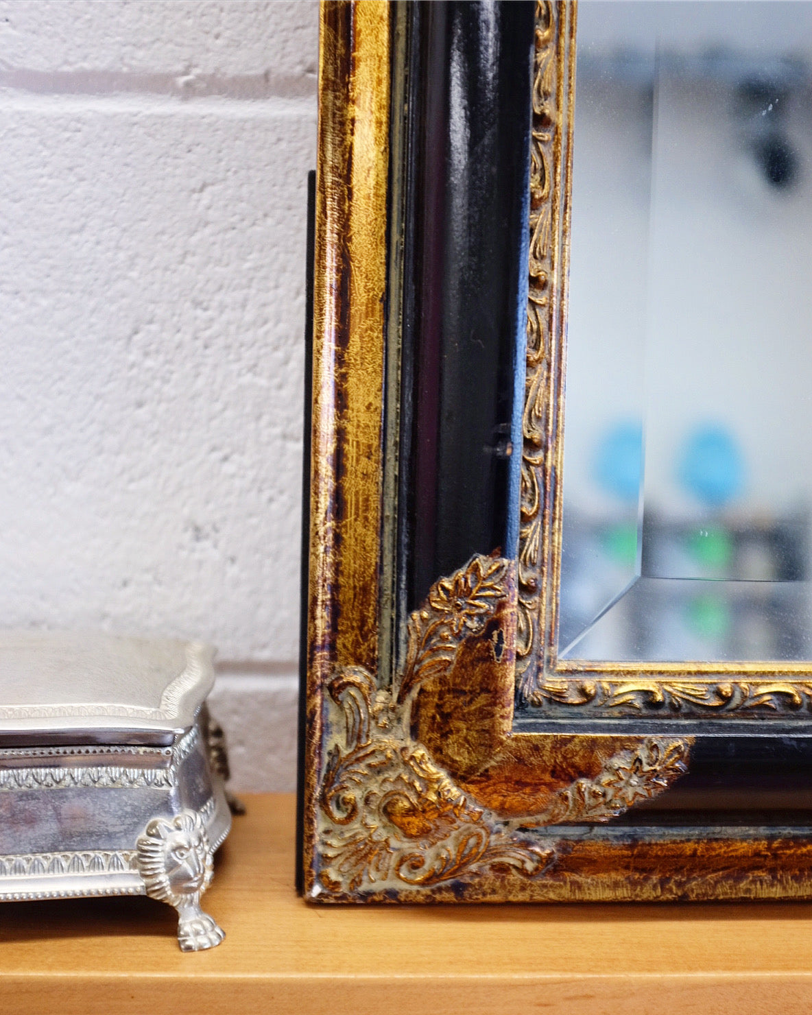 Black and Gold Antique Mirror