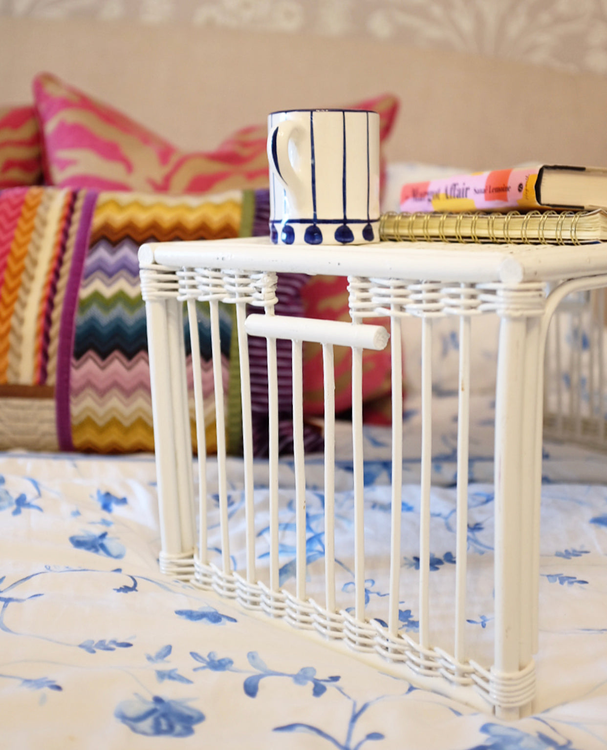 White Wicker Breakfast Tray