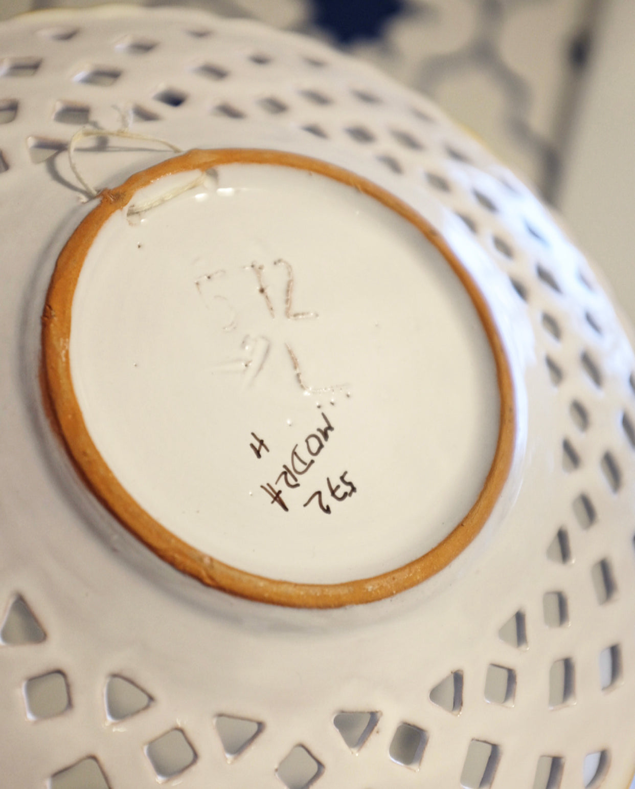 Lattice Portuguese Hand Painted Wall Plate