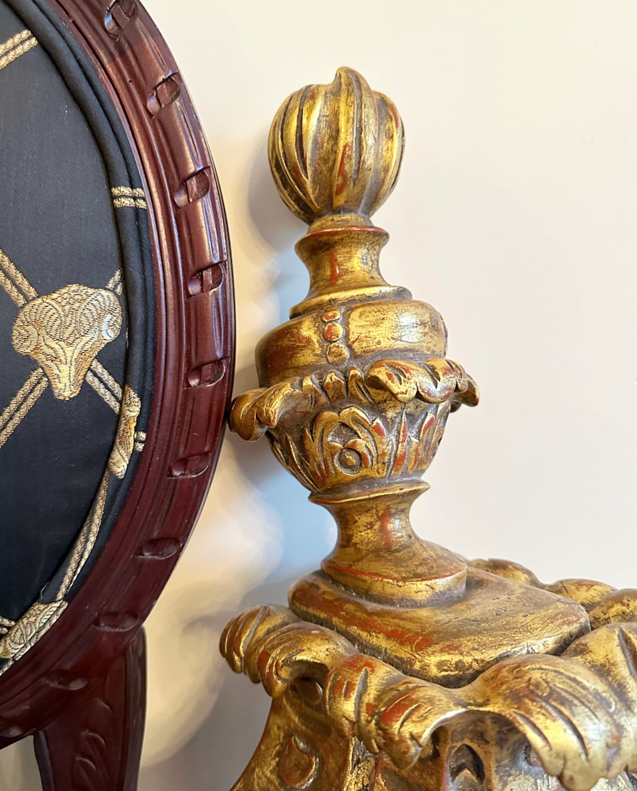 Large & Ornate Gilded Wood Sconces