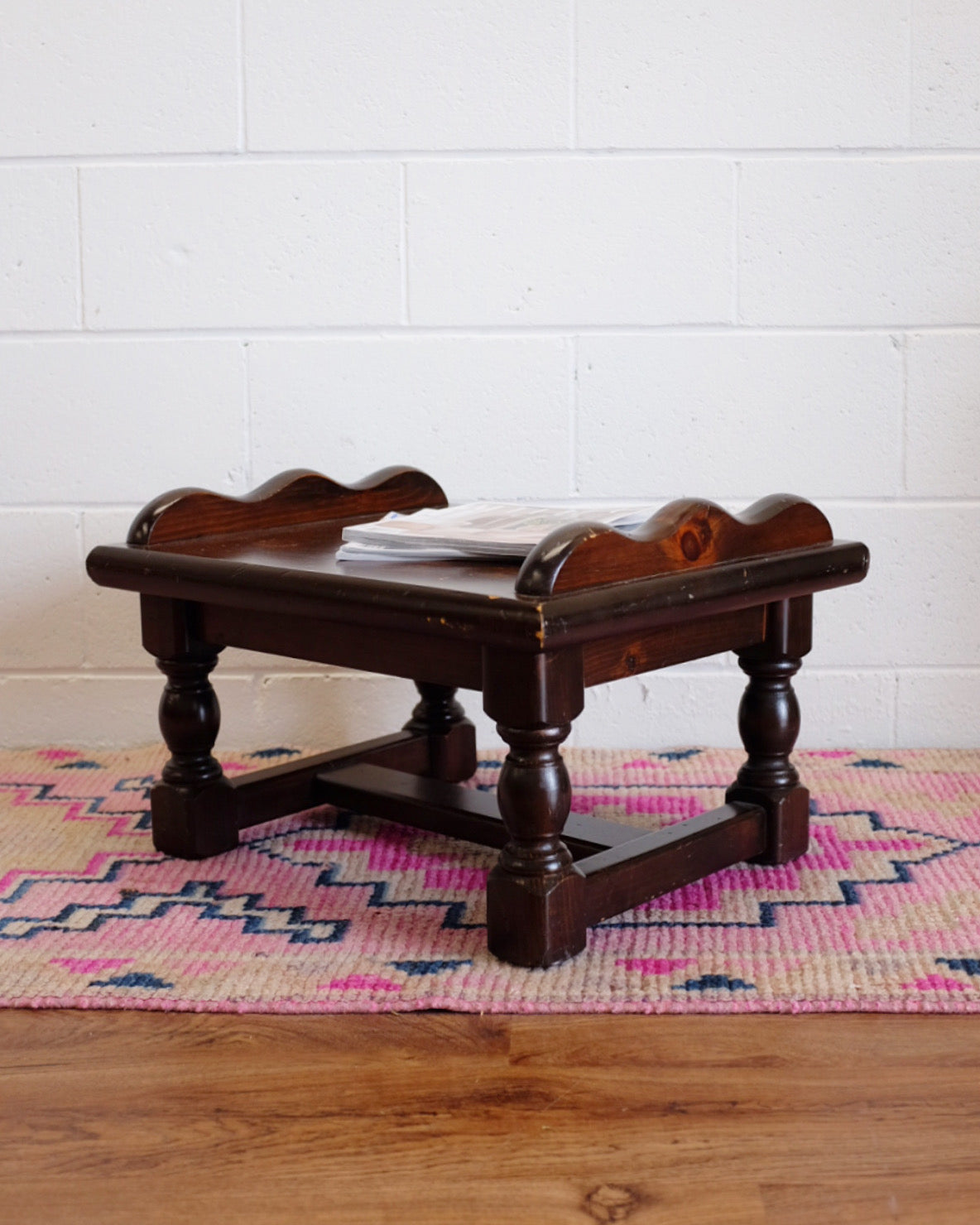 Small Burled Wood Scallop Table