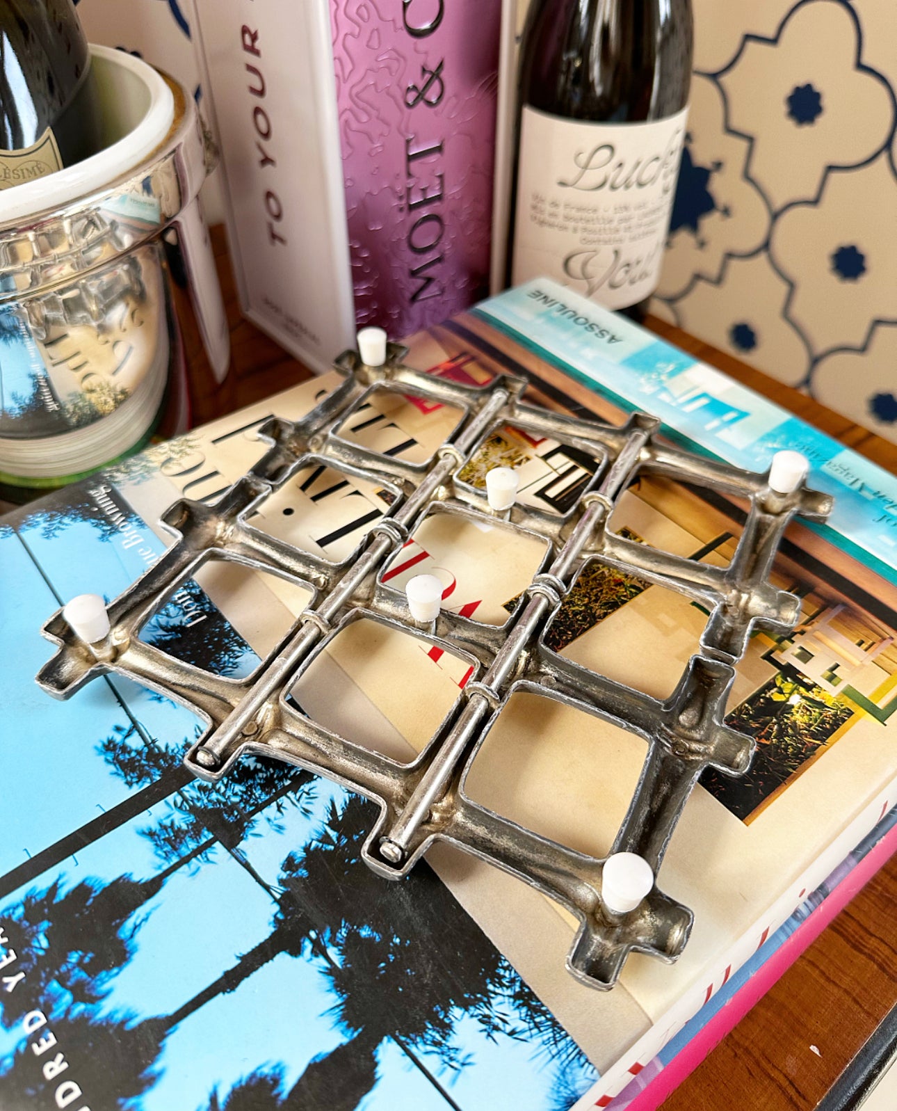 Silver Plate Faux Bamboo Trivet