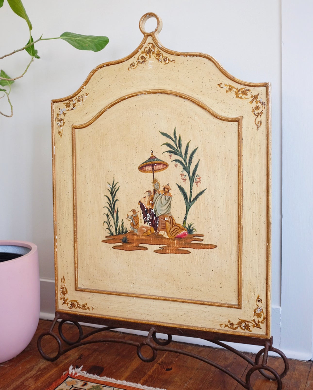 Painted Fireplace Screen