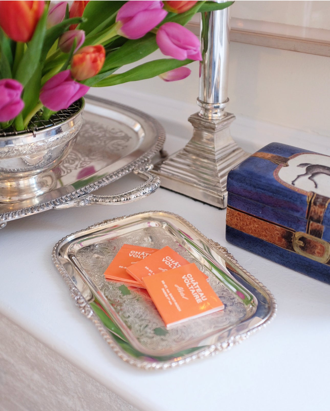 Small Silver Plate Decorative Tray