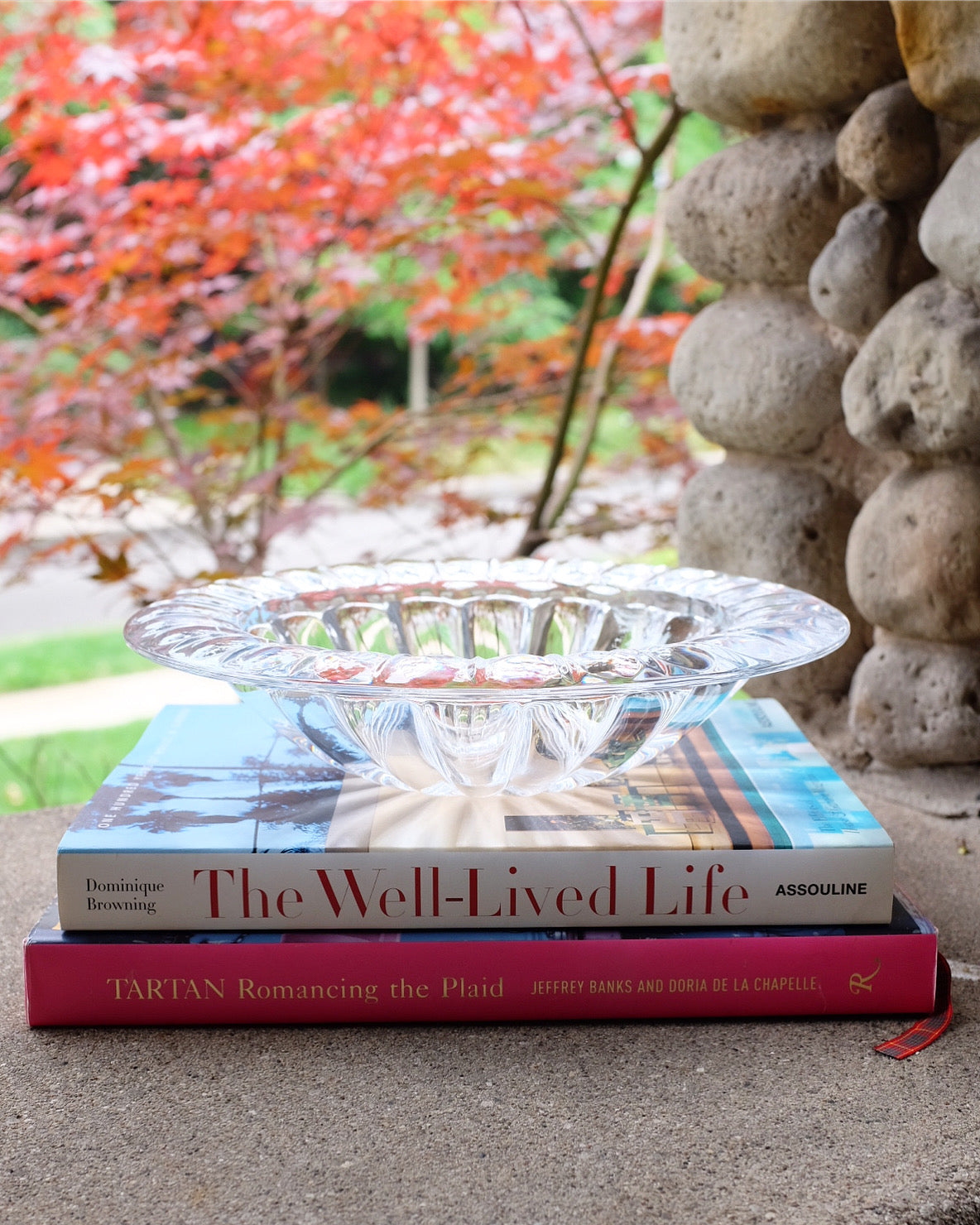 Large Ribbed Glass Bowl