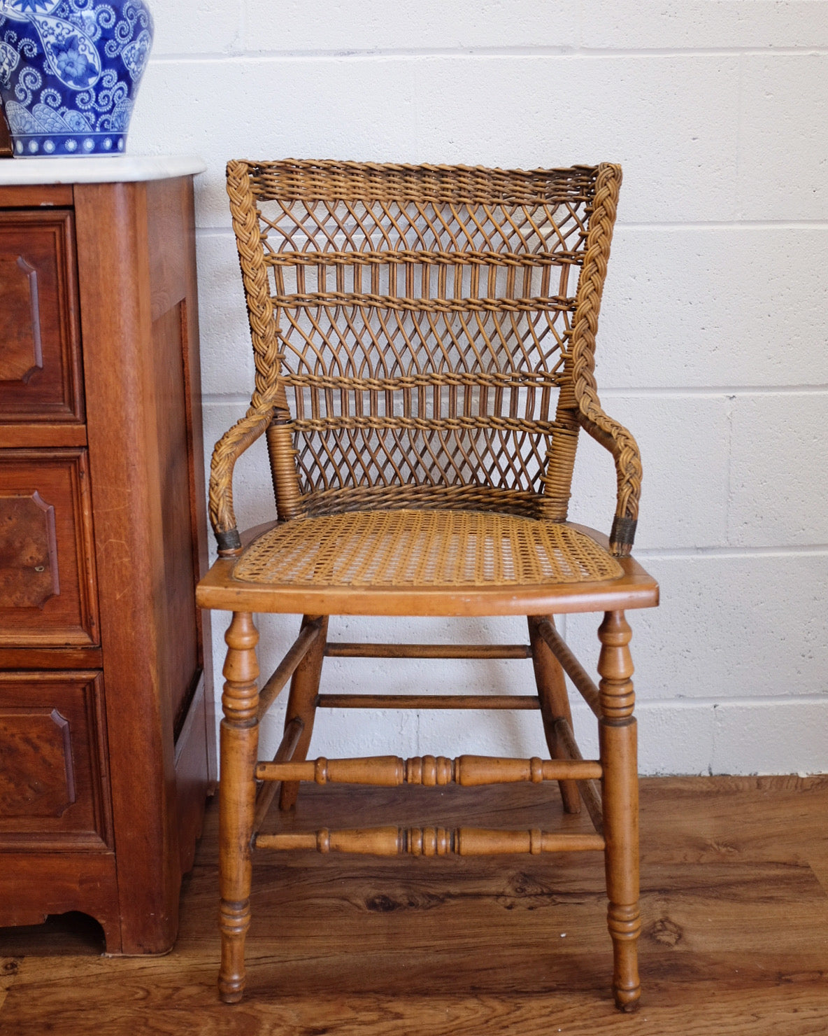 Braided Wicker Accent Chair