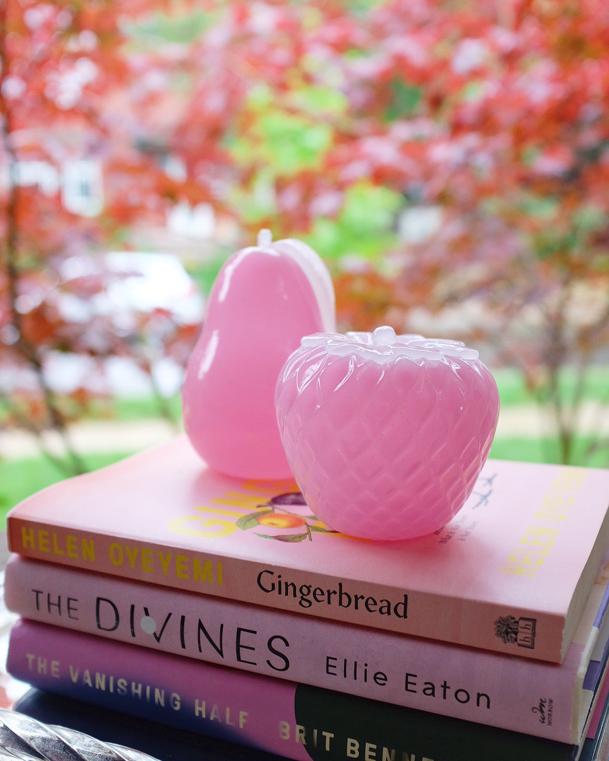 Pink Glass Pear & Strawberry