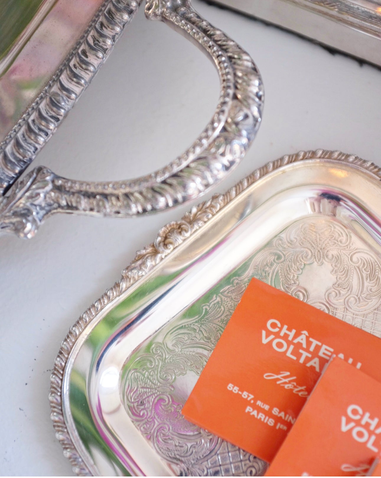 Small Silver Plate Decorative Tray
