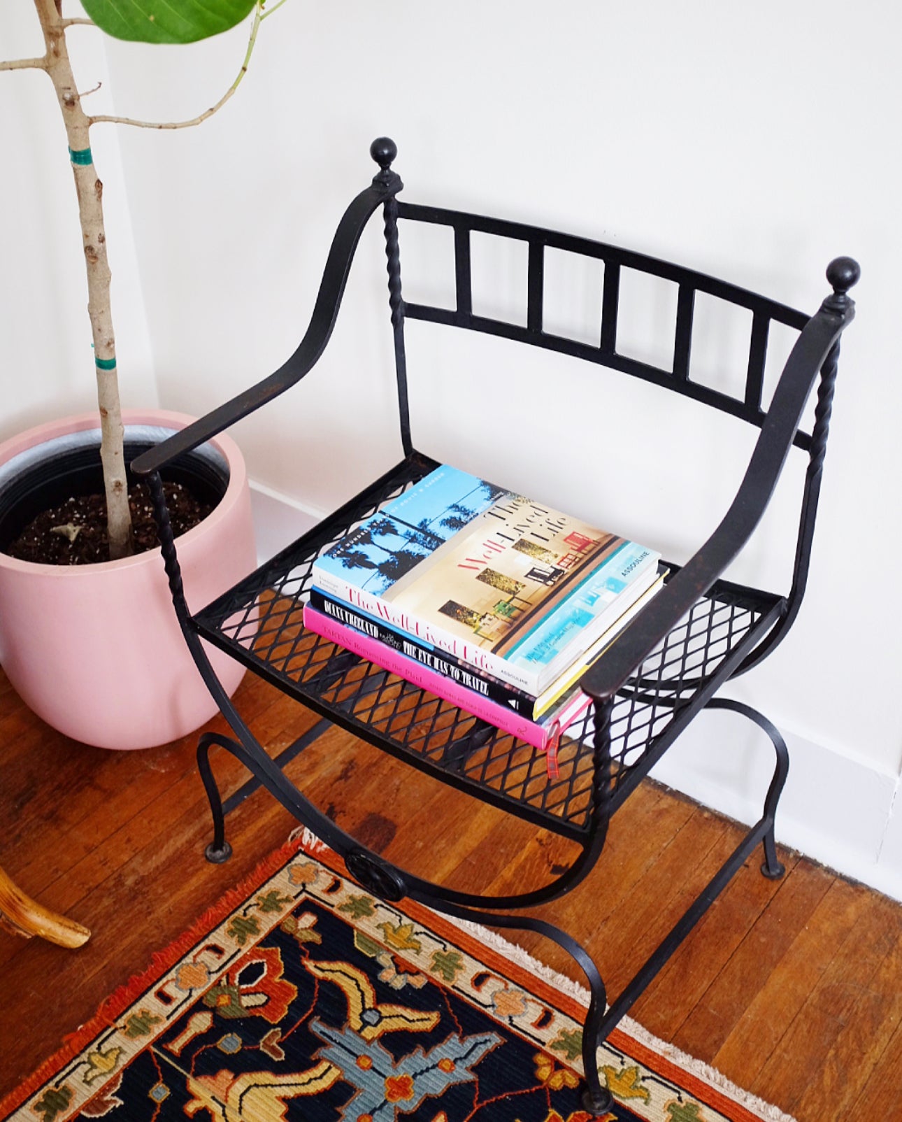 Mid Century Wrought Iron Savonarola Style Chair