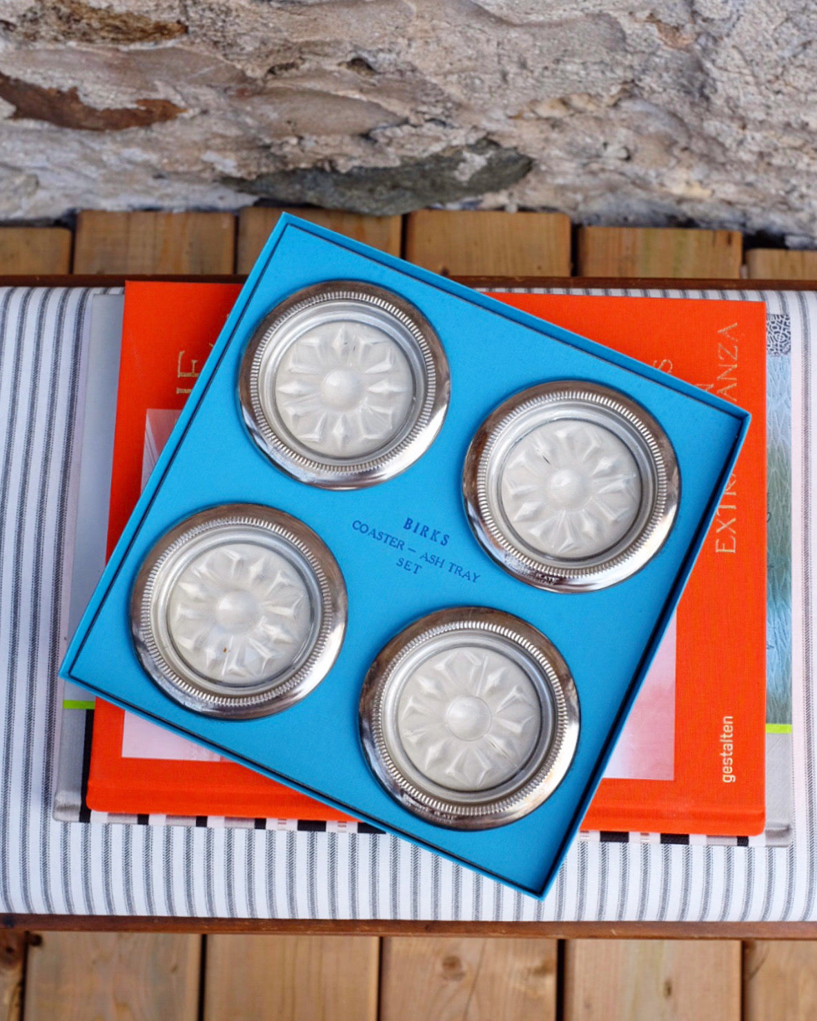 Set of 4 Birks Silver Plate Coasters in Original Box