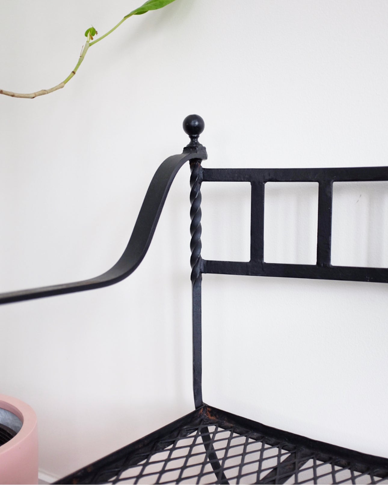 Mid Century Wrought Iron Savonarola Style Chair