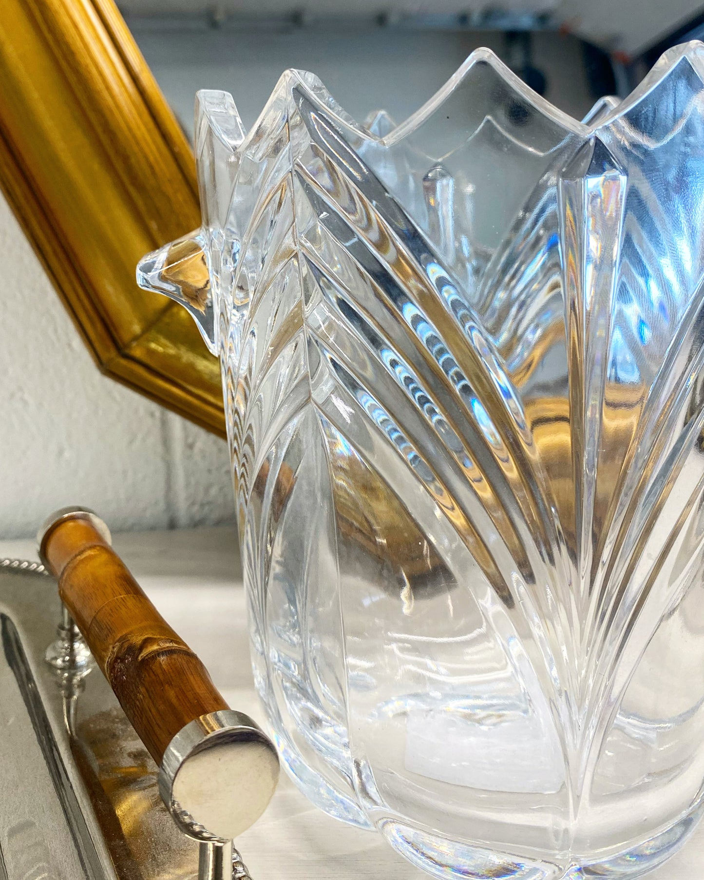 Cut Crystal Vase with Handles