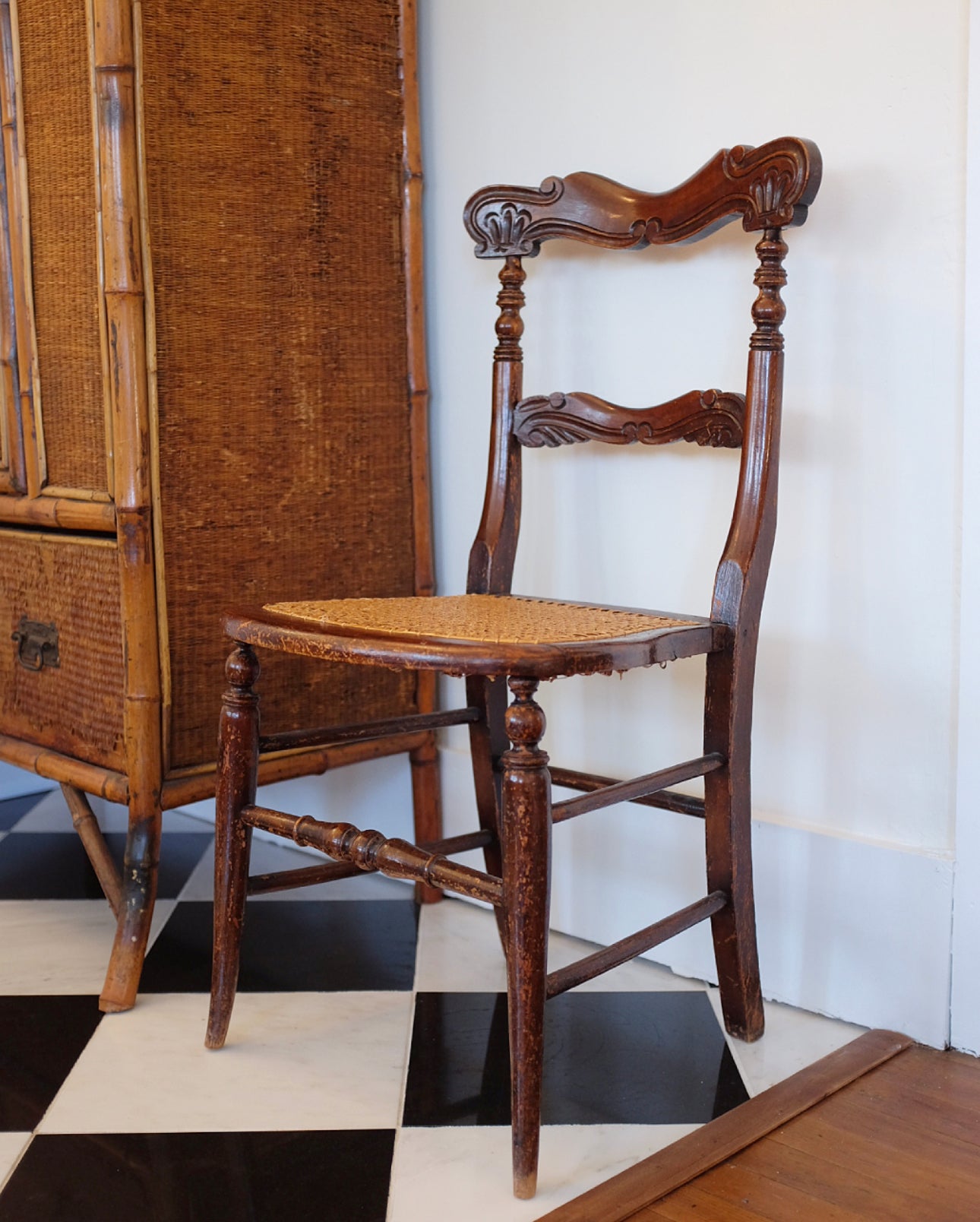 Cane Seat Accent Chair
