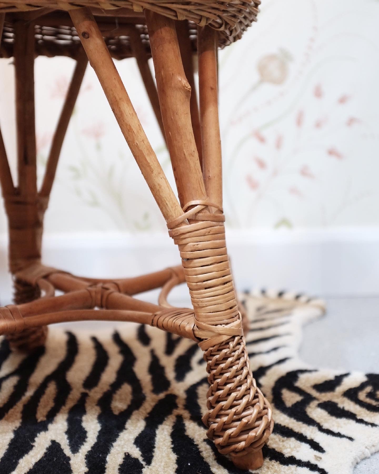 Wicker Stool/Side Table