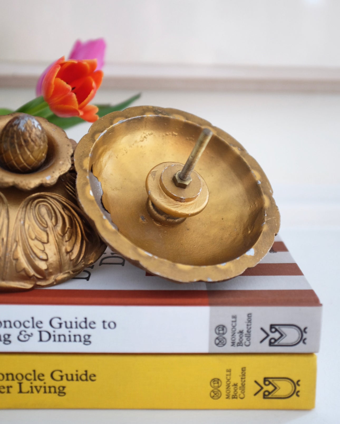 Early 20th C. Gilt Cast Metal Finials