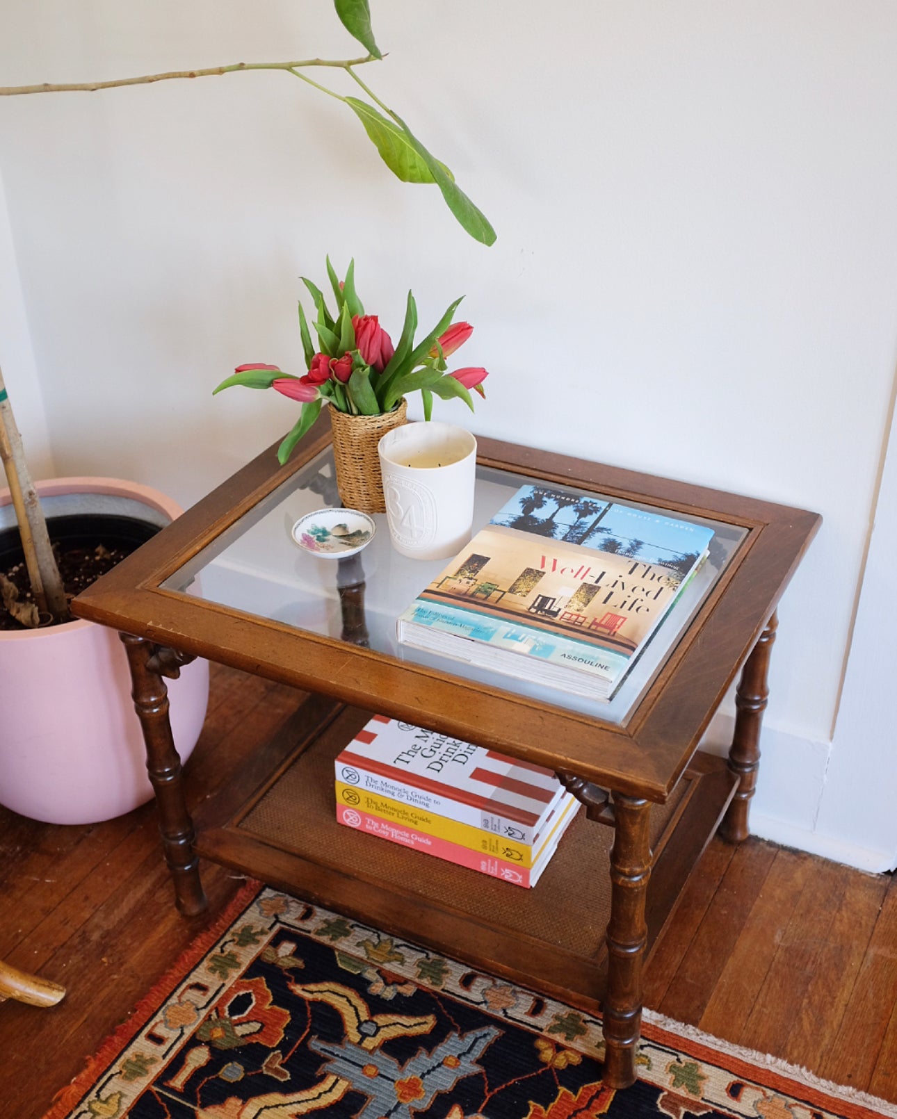 Faux Bamboo Table with Fretwork