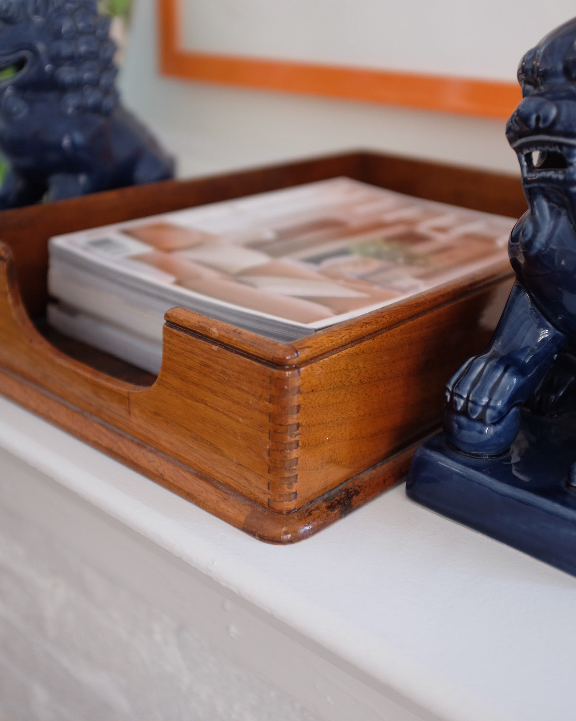 Mid Century Wood Legal Paper Tray