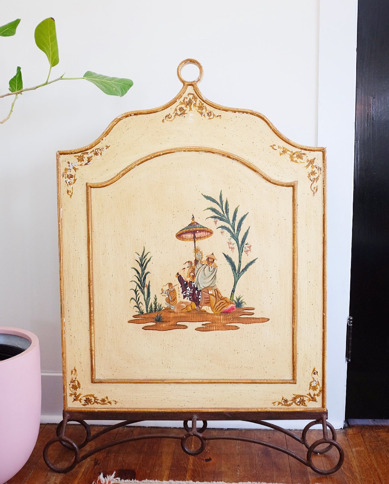 Painted Fireplace Screen