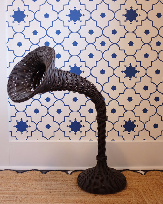 Tall Wicker Trumpet Plant Stand