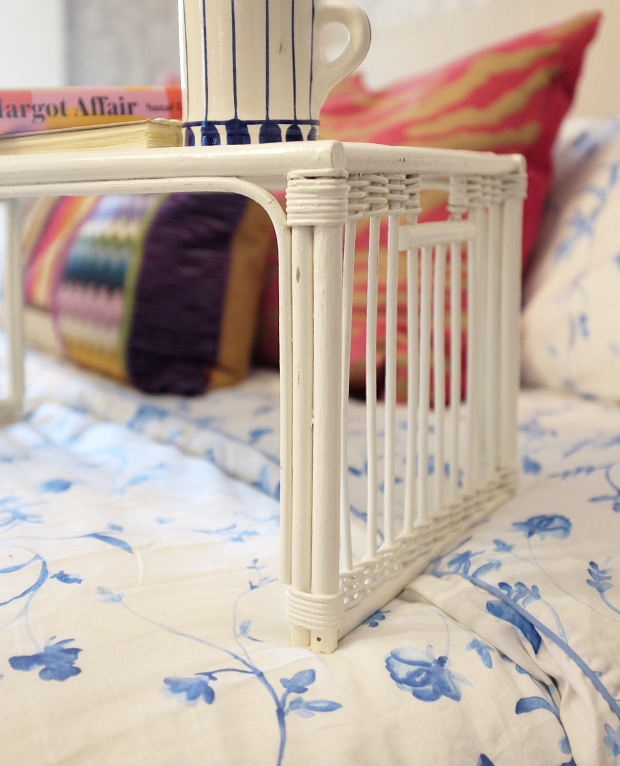 White Wicker Breakfast Tray