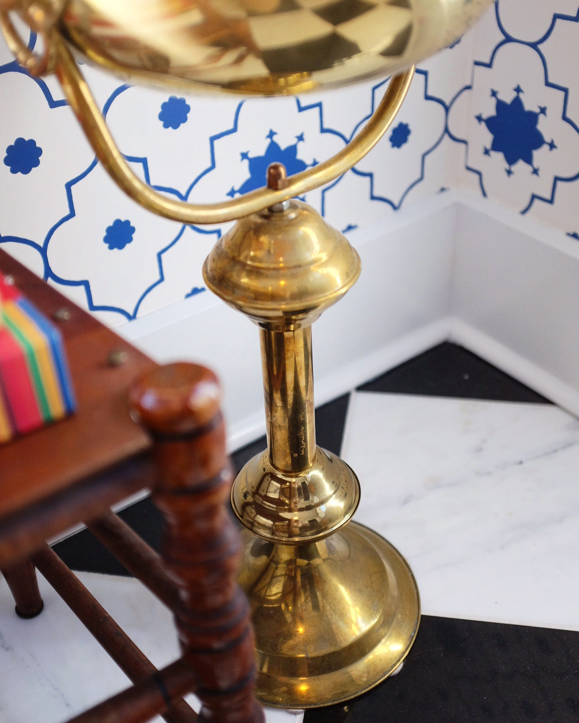 Large Brass Lions Head Floor Champagne Bucket