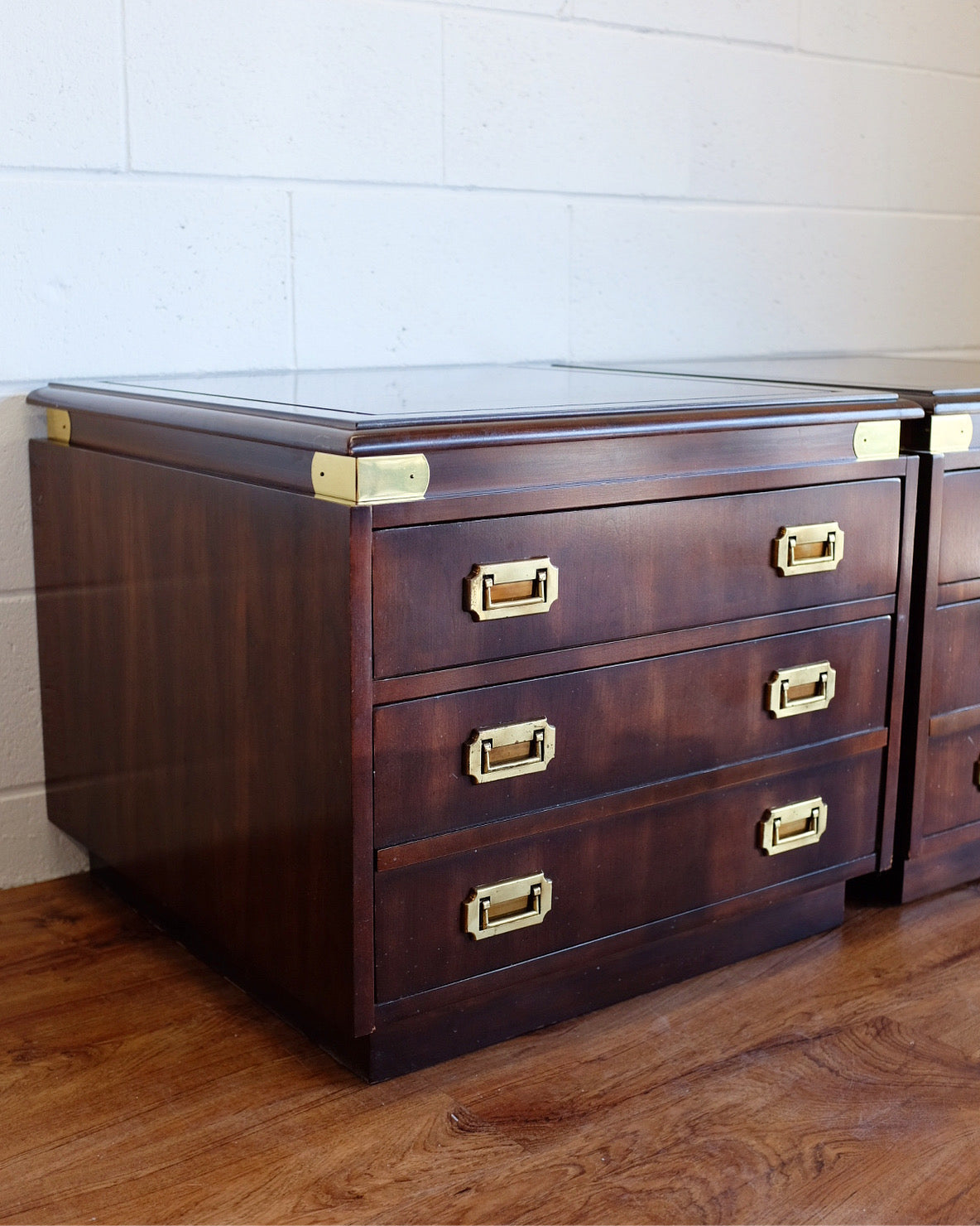 Pair of Campaign Style Side Tables