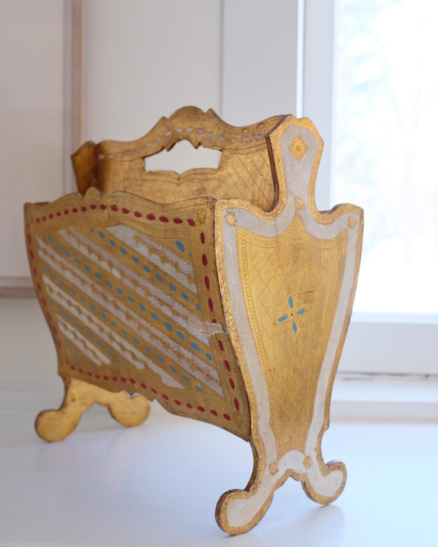 1950s Florentine Magazine Rack