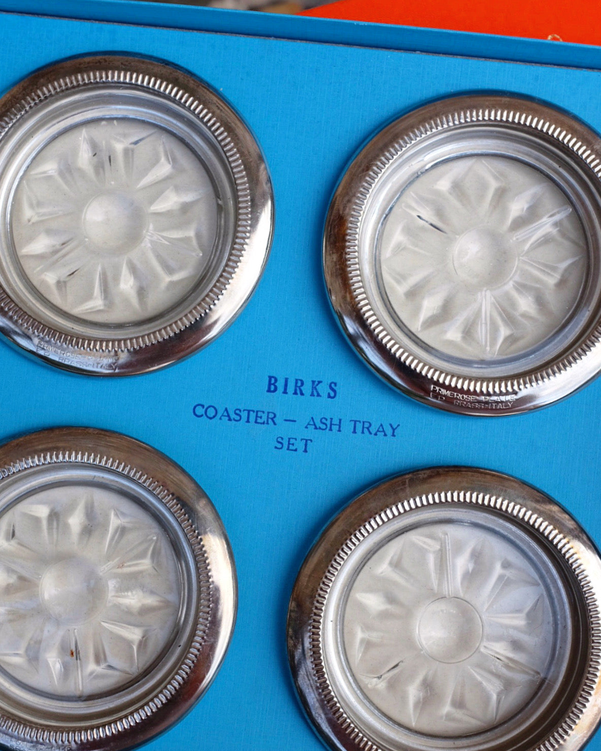 Set of 4 Birks Silver Plate Coasters in Original Box