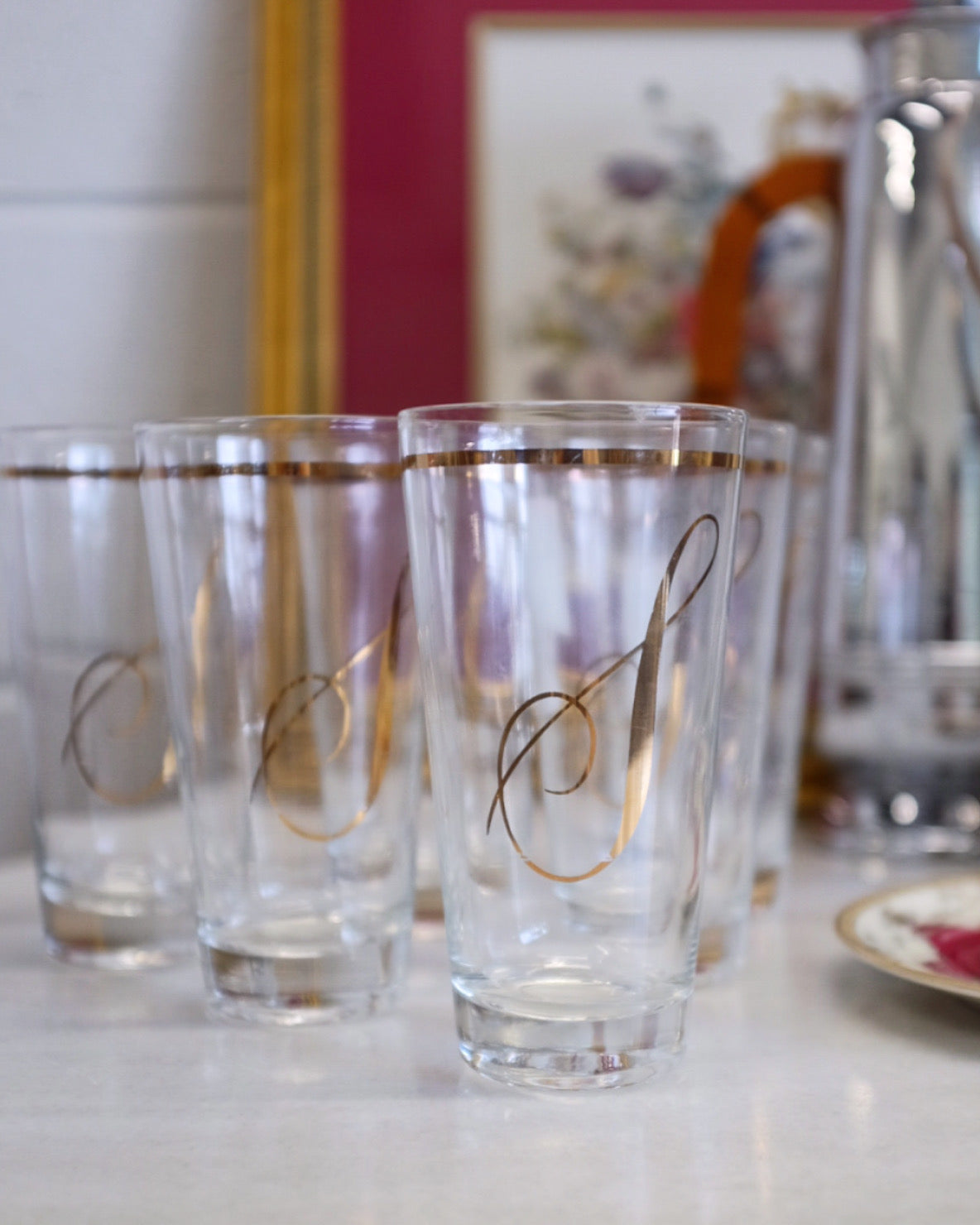 ‘S’ Monogram Tall Glasses