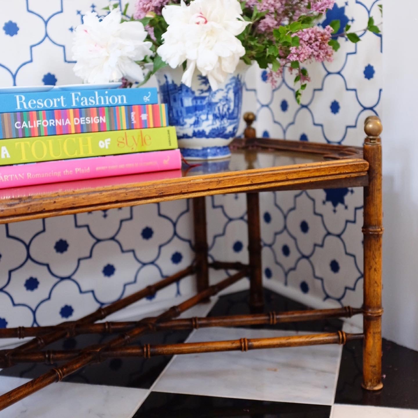 Baker Faux Bamboo Coffee Table