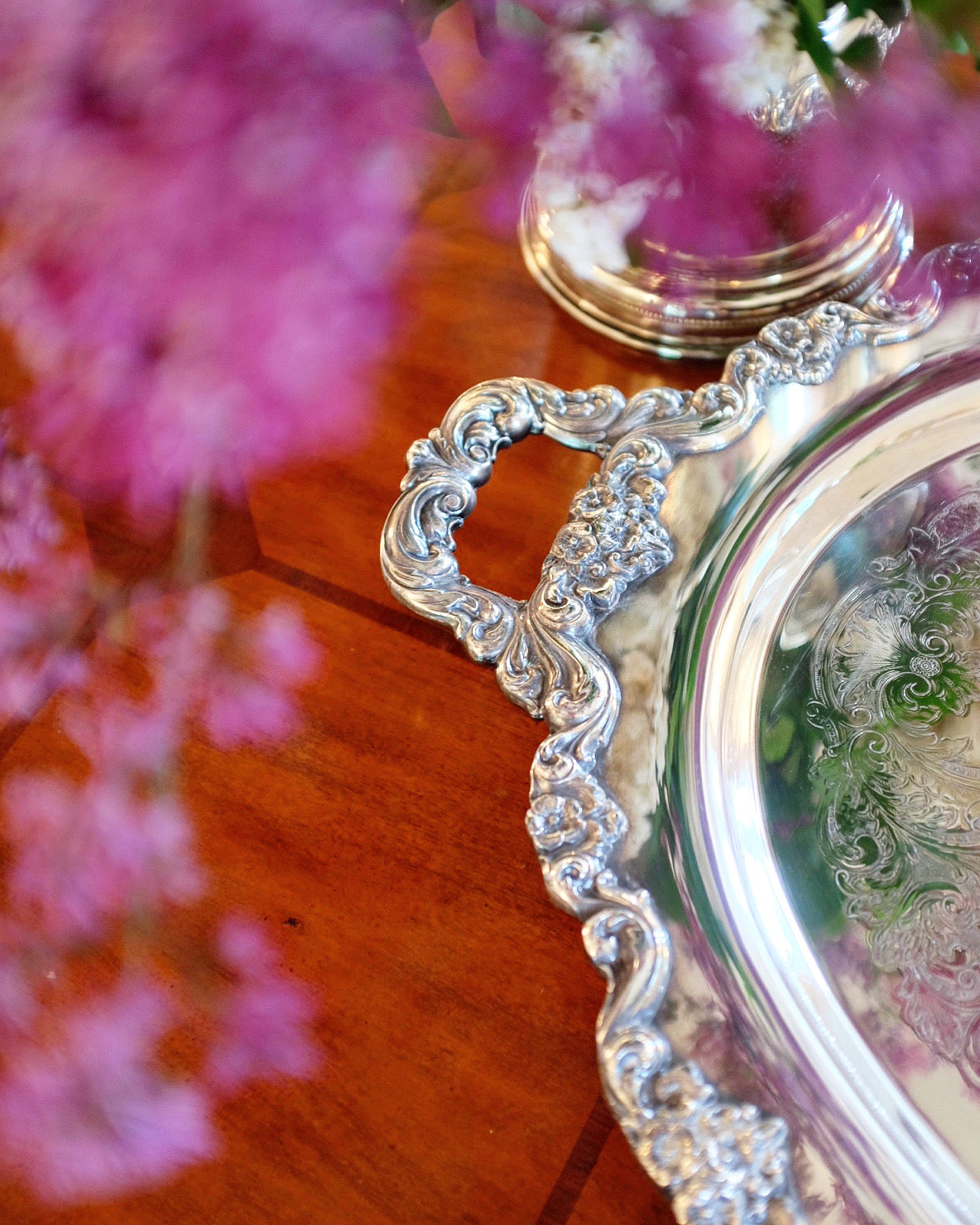 Large Oval Silver Plate Tray