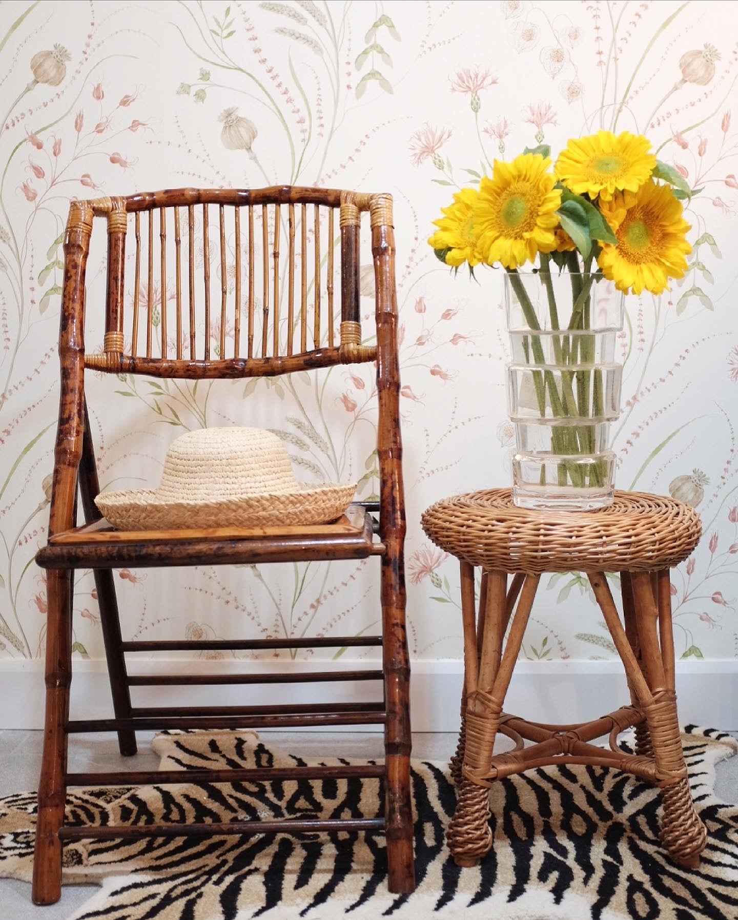 Wicker Stool/Side Table