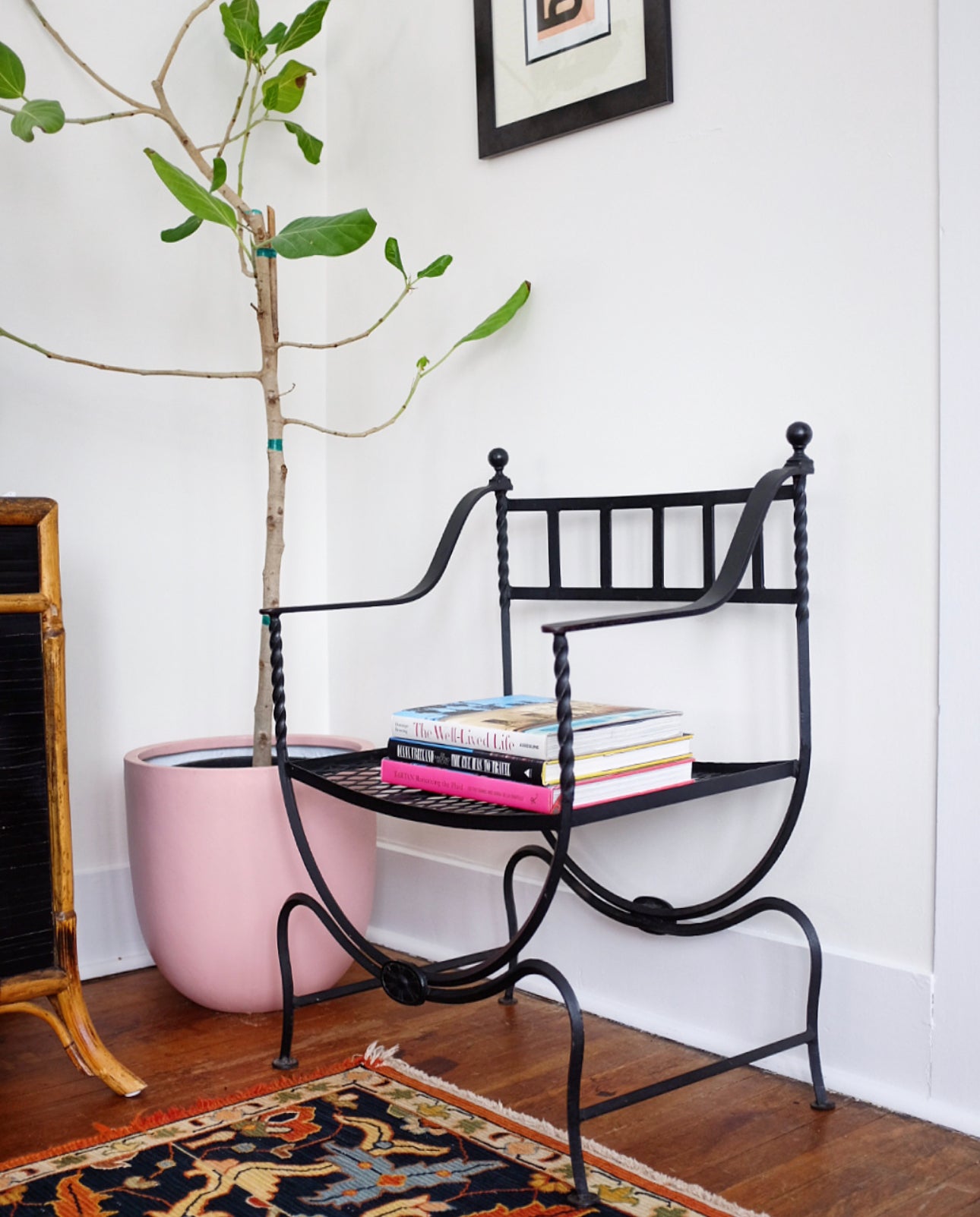Mid Century Wrought Iron Savonarola Style Chair