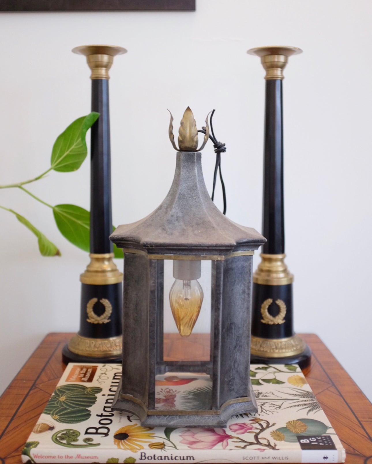 Small Metal and Brass Light Fixture