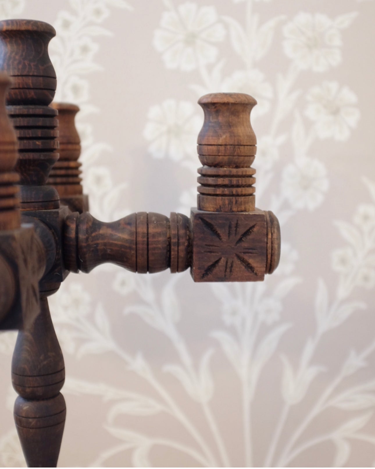 Carved Wood Candelabra