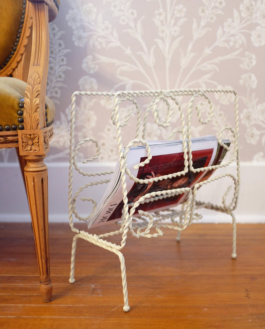 Twisted Wrought Iron Magazine Rack