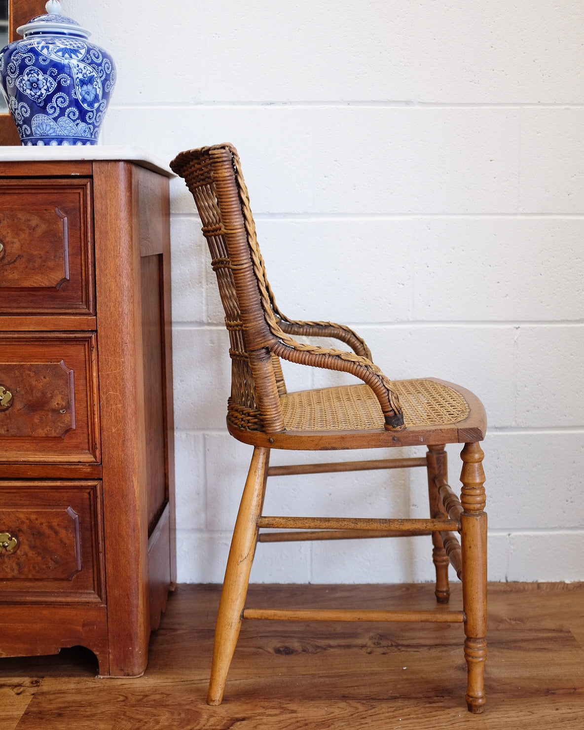 Braided Wicker Accent Chair