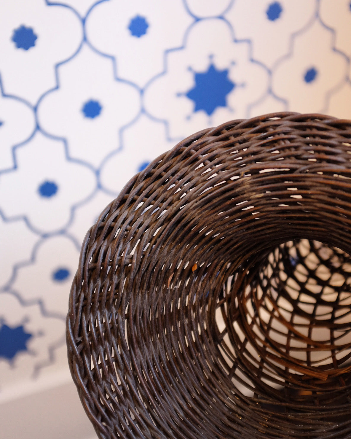 Tall Wicker Trumpet Plant Stand
