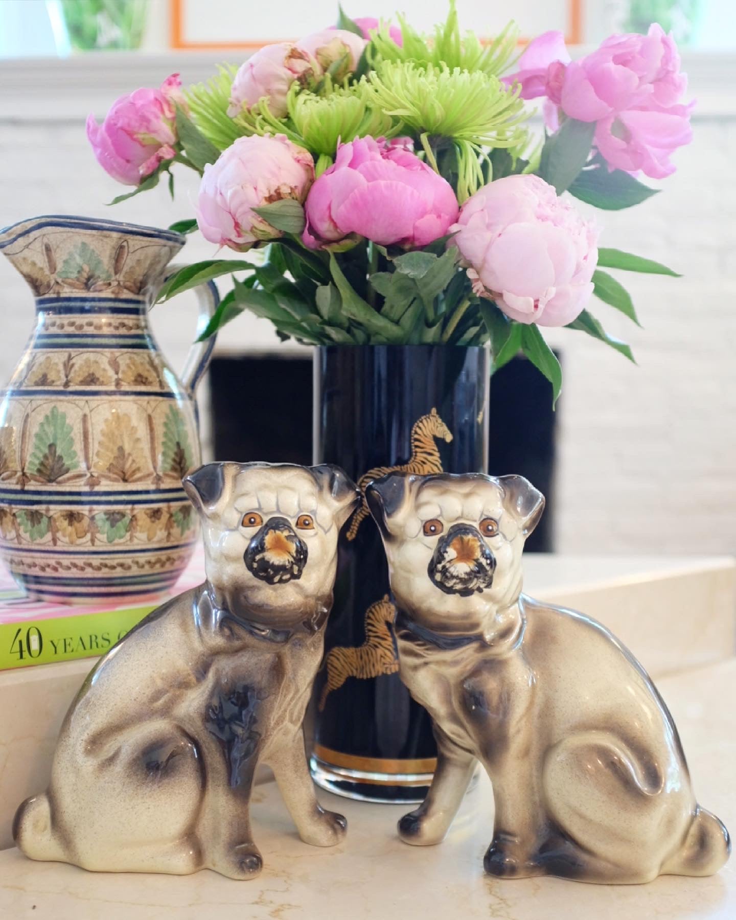 Pair of Ceramic Pugs
