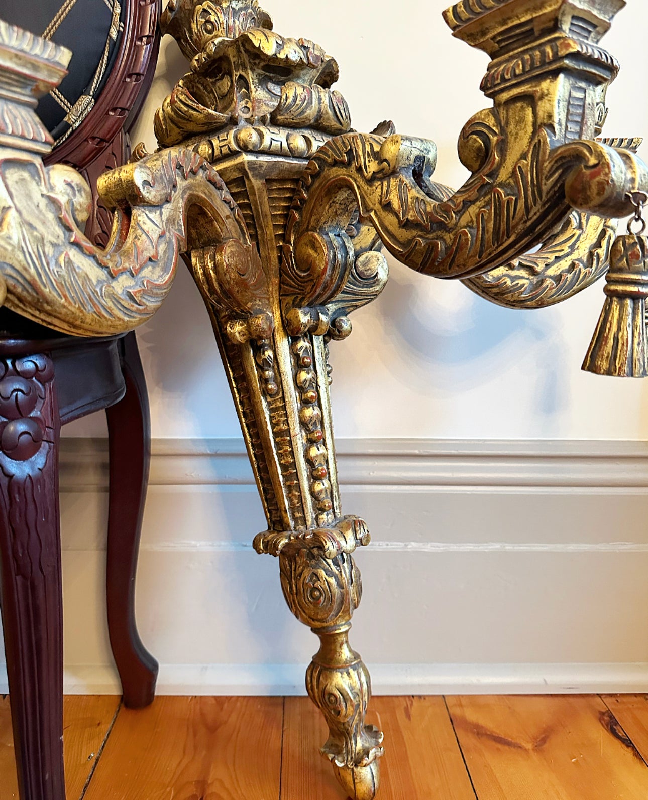 Large & Ornate Gilded Wood Sconces