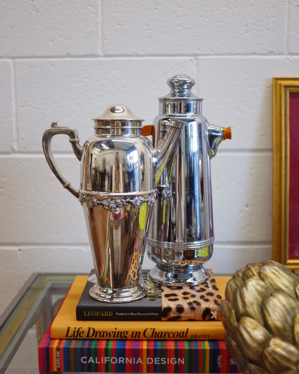 Grape Leaf Silver Plate Cocktail Shaker