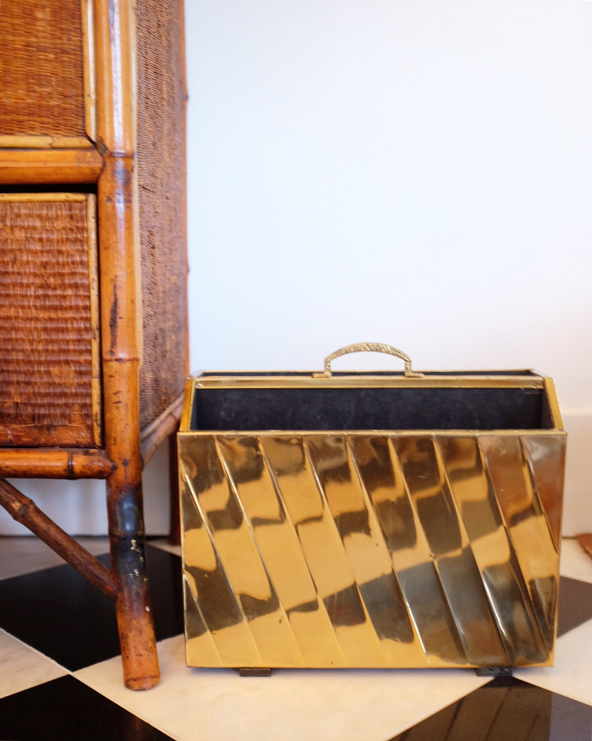 English Brass Magazine Rack