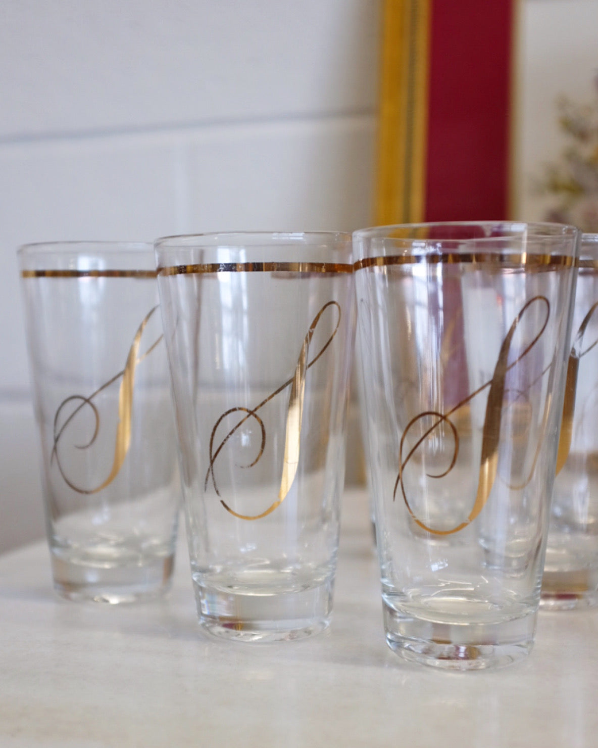 ‘S’ Monogram Tall Glasses
