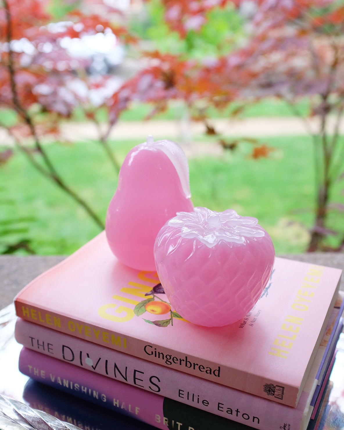 Pink Glass Pear & Strawberry
