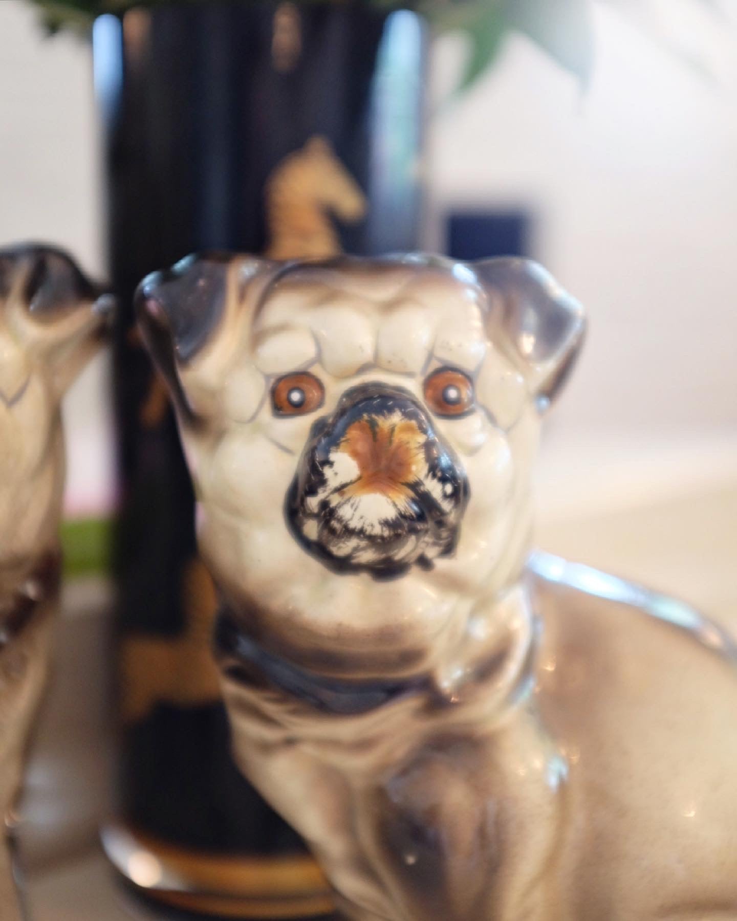 Pair of Ceramic Pugs